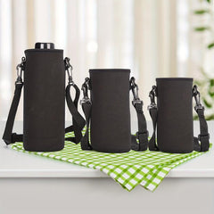 Water Bottle Carrier Bag Sleeve With Adjustable Straps