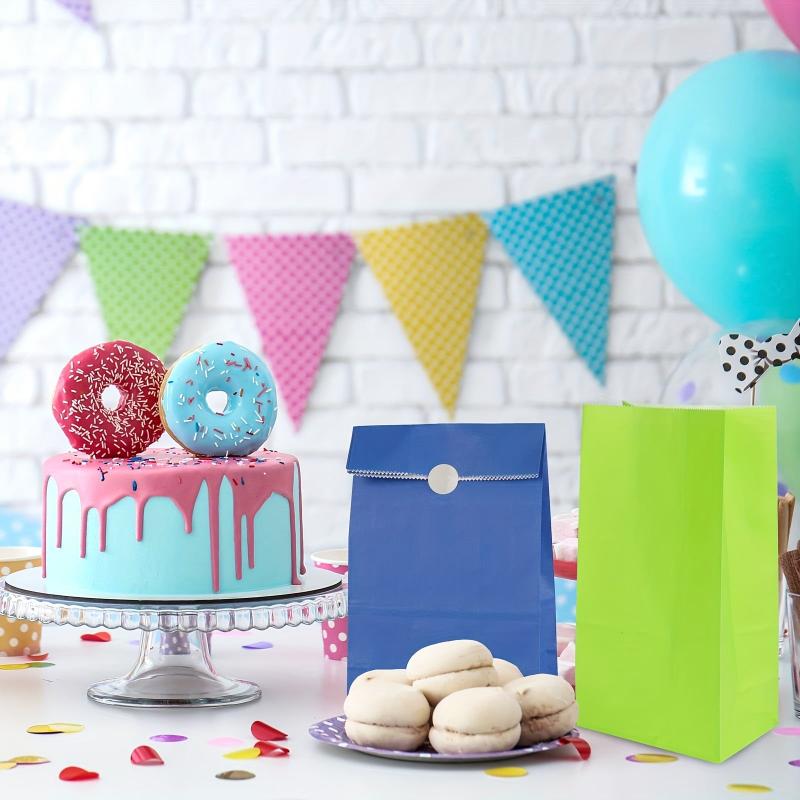 90pcs Solid Paper Party Favor Bags for Birthday Baby Shower Halloween