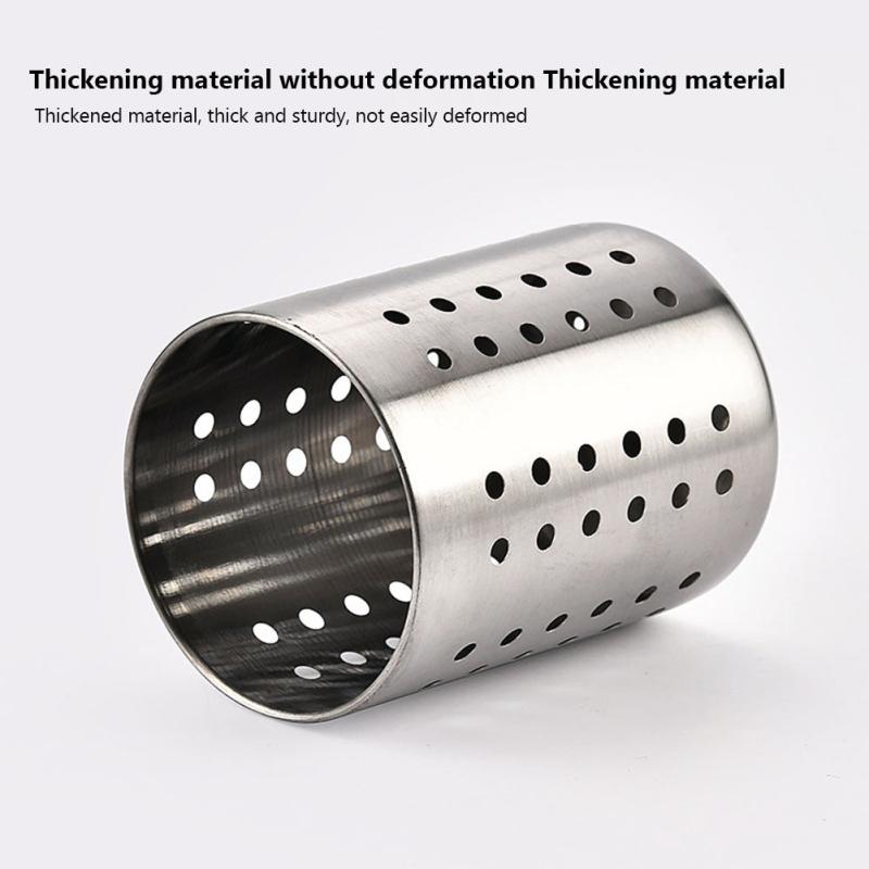 Stainless Steel Cutlery Holder with Drain Holes and Drip Tray