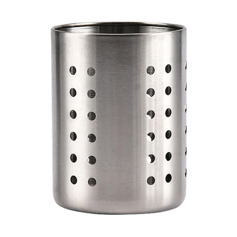 Stainless Steel Cutlery Holder with Drain Holes and Drip Tray
