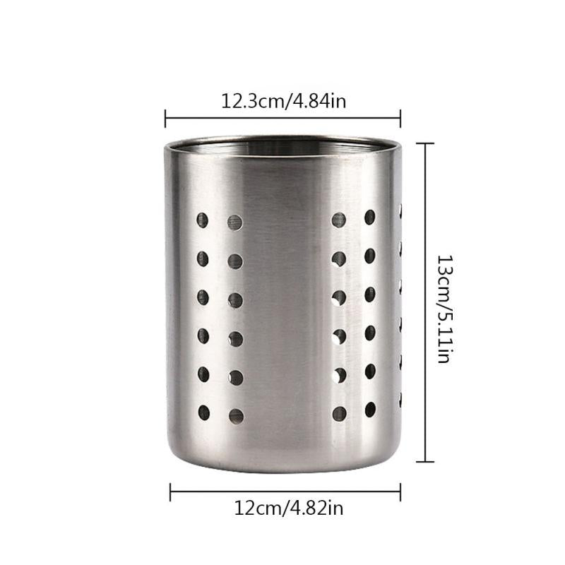 Stainless Steel Cutlery Holder with Drain Holes and Drip Tray