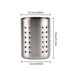 Stainless Steel Cutlery Holder with Drain Holes and Drip Tray