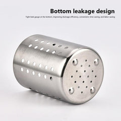 Stainless Steel Cutlery Holder with Drain Holes and Drip Tray