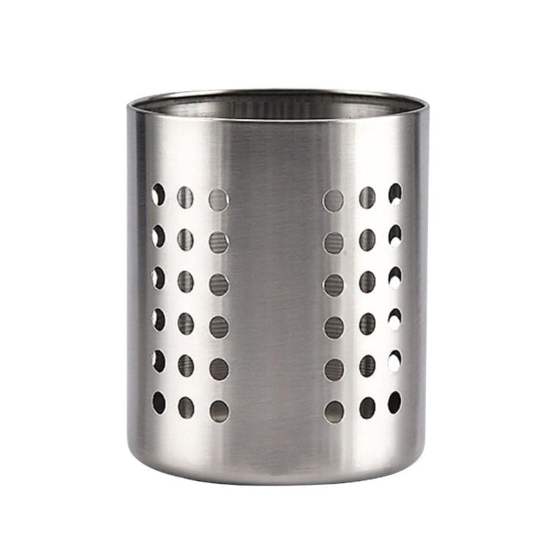 Stainless Steel Cutlery Holder with Drain Holes and Drip Tray