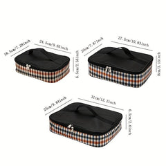 Plaid Insulated Lunch Bag Reusable Aluminum Foil Tote Waterproof Leakproof