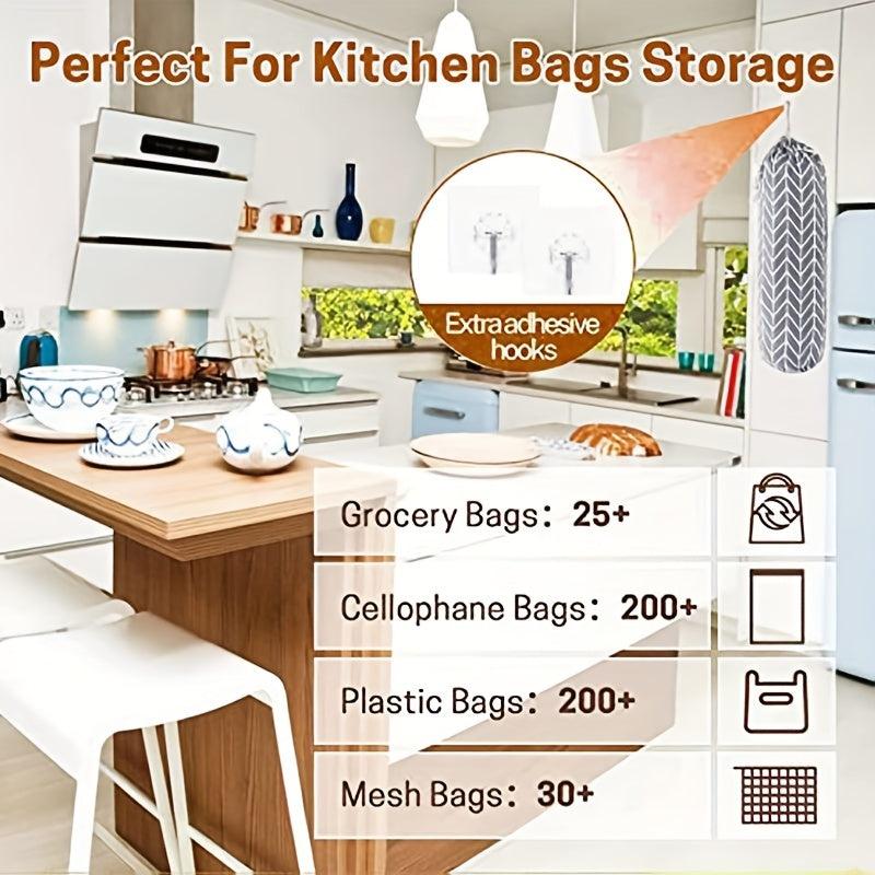 Plastic Bag Holder Wall Mount Large Grocery Bag Storage Dispenser