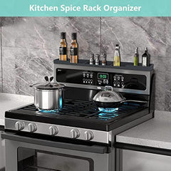 Silicone Stove Top Shelf Magnetic Kitchen Spice Rack Organizer Dark Grey