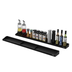 Silicone Stove Top Shelf Magnetic Kitchen Spice Rack Organizer Dark Grey