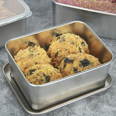 Stainless Steel Fresh Keeping Box with Lid - Food Storage