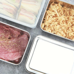 Stainless Steel Fresh Keeping Box with Lid - Food Storage