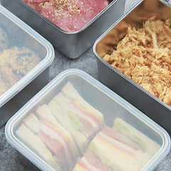 Stainless Steel Fresh Keeping Box with Lid - Food Storage