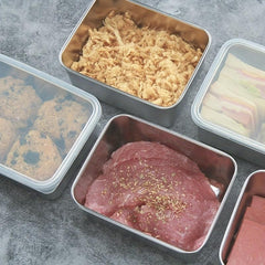 Stainless Steel Fresh Keeping Box with Lid - Food Storage