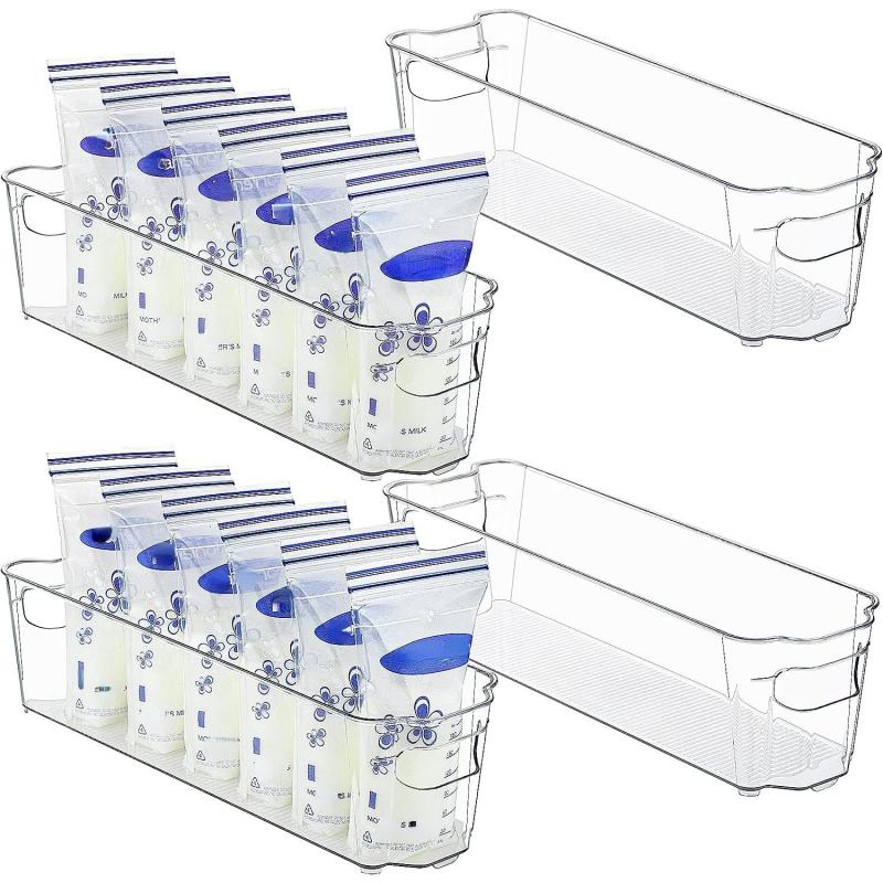 Breastmilk Storage Container Clear Freezer Organizer Bin Plastic Storage Bins