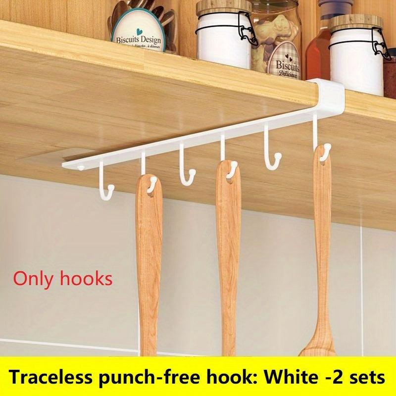 Punching Household Storage Hook Shelf Nail Adhesive Kitchen Utensils Hanging