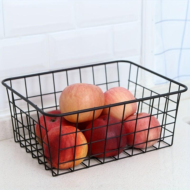 Iron Storage Basket Desktop Storage Box Cosmetic Shelf Household Supplies