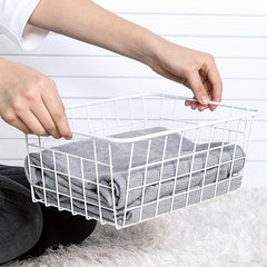 Iron Storage Basket Desktop Storage Box Cosmetic Shelf Household Supplies