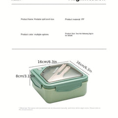 Large Capacity Divided Lunch Box Set - Microwave Safe Leakproof