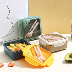 Large Capacity Divided Lunch Box Set - Microwave Safe Leakproof
