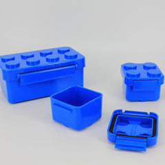 Building Block Lunch Box Plastic Picnic Lunch Box Fun Collage Microwave Food Box
