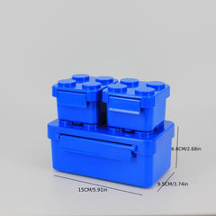 Building Block Lunch Box Plastic Picnic Lunch Box Fun Collage Microwave Food Box
