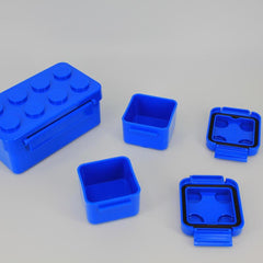 Building Block Lunch Box Plastic Picnic Lunch Box Fun Collage Microwave Food Box