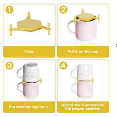 Coffee Mug Organizer for Kitchen Cabinet Shelf - Expandable Stackable Gadget