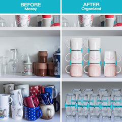 Coffee Mug Organizer for Kitchen Cabinet Shelf - Expandable Stackable Gadget
