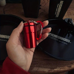 Metal Waterproof Sealed Pill Holder Keychain Travel Storage Jar