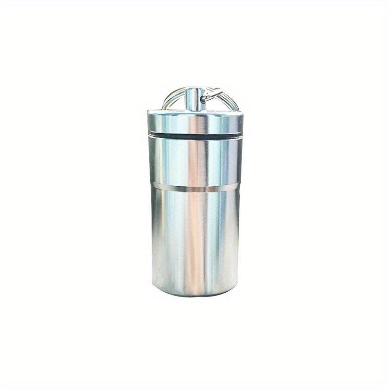 Metal Waterproof Sealed Pill Holder Keychain Travel Storage Jar