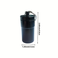 Metal Waterproof Sealed Pill Holder Keychain Travel Storage Jar