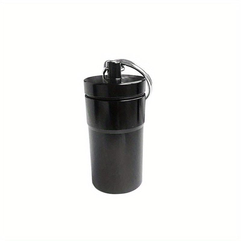 Metal Waterproof Sealed Pill Holder Keychain Travel Storage Jar