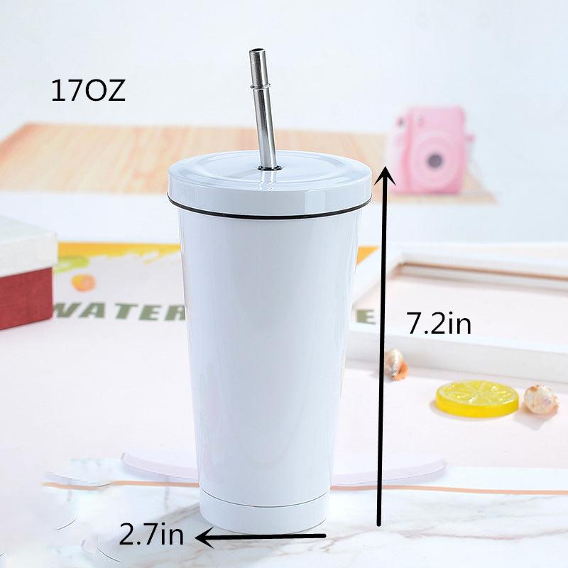 500ml Stainless Steel Insulated Iced Coffee Tumbler