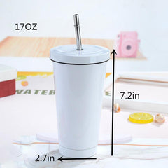 500ml Stainless Steel Insulated Iced Coffee Tumbler
