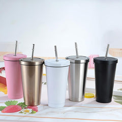 500ml Stainless Steel Insulated Iced Coffee Tumbler