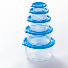 5pcs Round Microwave Fresh-keeping Food Storage Box Set