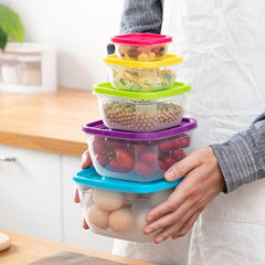 5pcs Round Microwave Fresh-keeping Food Storage Box Set