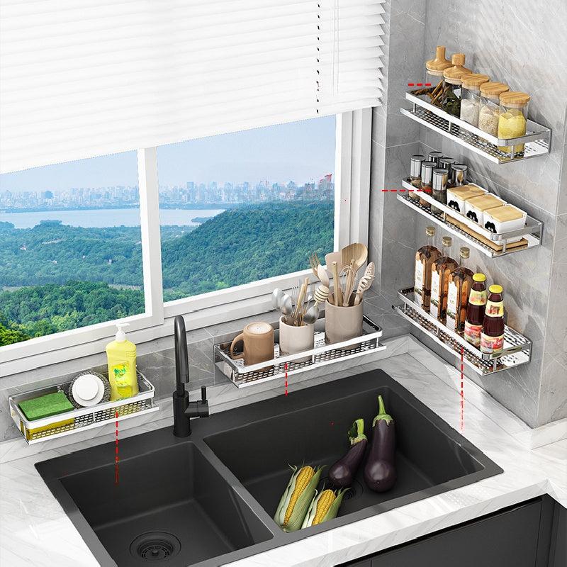 Stainless Steel Spice Rack and Condiment Storage Holder for Kitchen