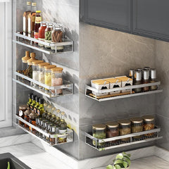 Stainless Steel Spice Rack and Condiment Storage Holder for Kitchen