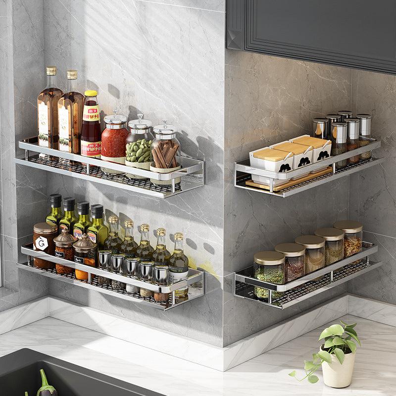 Stainless Steel Spice Rack and Condiment Storage Holder for Kitchen