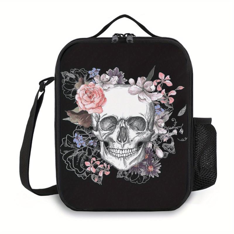 Camouflage Flag Lunch Box Bag Skull Floral Kitten Cat Reusable Lunch Bag Insulat