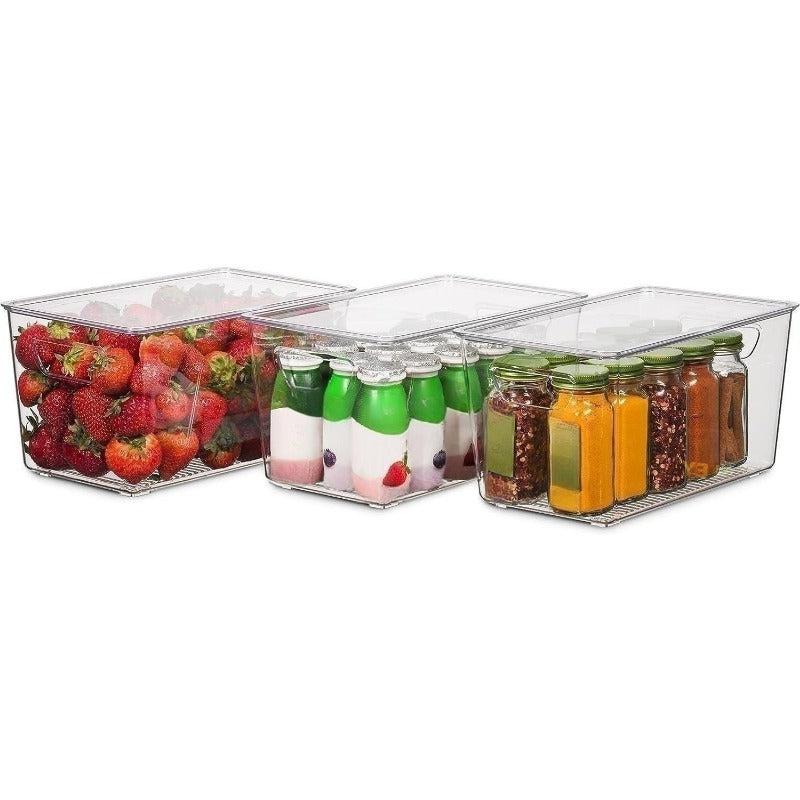 Stackable Plastic Pantry Organizer for Food Fruit Beverage Storage