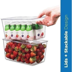Stackable Plastic Pantry Organizer for Food Fruit Beverage Storage
