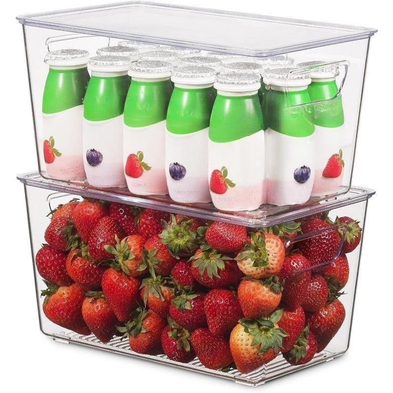 Stackable Plastic Pantry Organizer for Food Fruit Beverage Storage