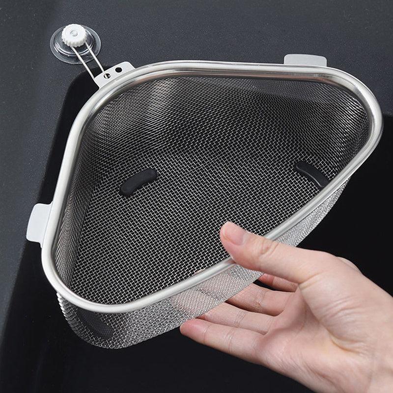 Stainless Steel Kitchen Sink Drain Basket Triangle Food Peel Egg Filter
