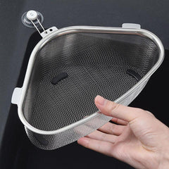 Stainless Steel Kitchen Sink Drain Basket Triangle Food Peel Egg Filter