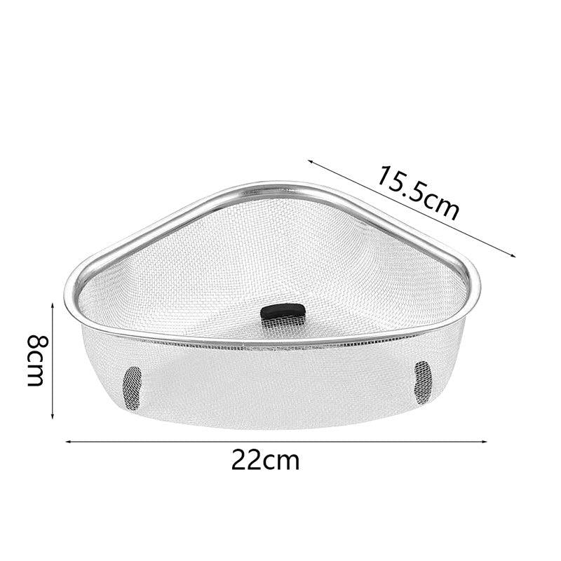 Stainless Steel Kitchen Sink Drain Basket Triangle Food Peel Egg Filter