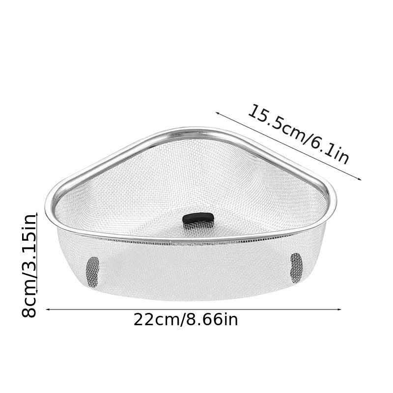 Stainless Steel Kitchen Sink Drain Basket Triangle Food Peel Egg Filter