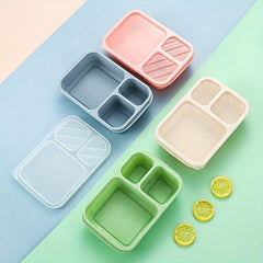 Wheat Straw Divided Bento Box Japanese Style Lunch Box Leakproof