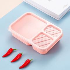 Wheat Straw Divided Bento Box Japanese Style Lunch Box Leakproof