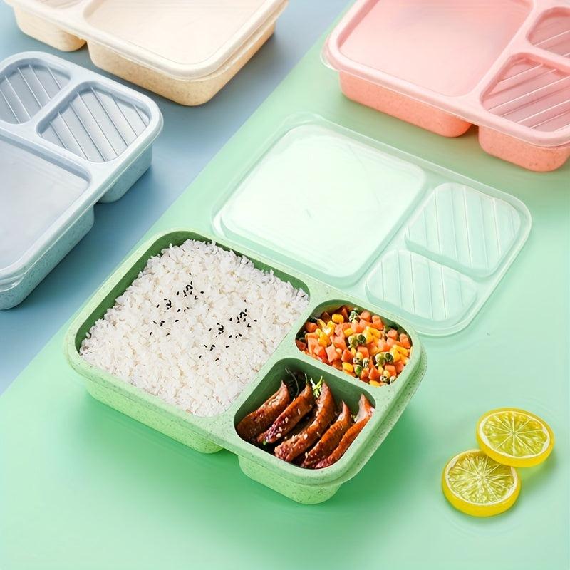 Wheat Straw Divided Bento Box Japanese Style Lunch Box Leakproof